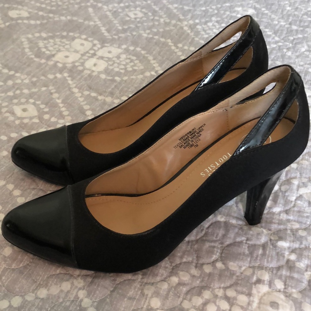 Black Heels with Patent Accents